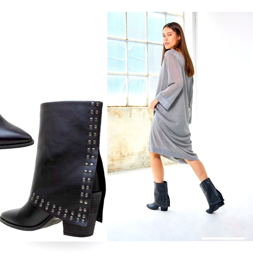 NIB Studded  Black Ankle Boots